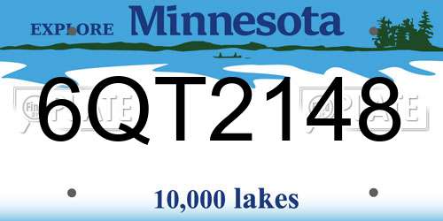 6QT2148 Minnesota License Plate