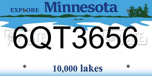 6QT3656 Minnesota License Plate