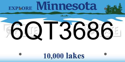 6QT3686 Minnesota License Plate