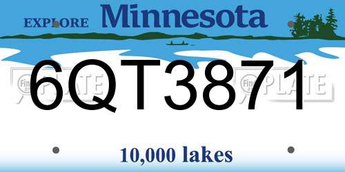 6QT3871 Minnesota License Plate