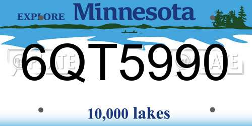 6QT5990 Minnesota License Plate
