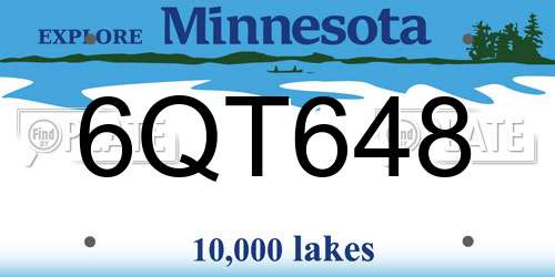 6QT648 Minnesota License Plate