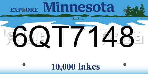 6QT7148 Minnesota License Plate
