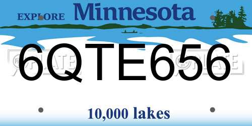 6QTE656 Minnesota License Plate