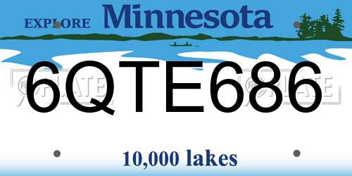6QTE686 Minnesota License Plate