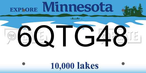 6QTG48 Minnesota License Plate