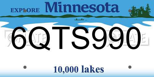 6QTS990 Minnesota License Plate