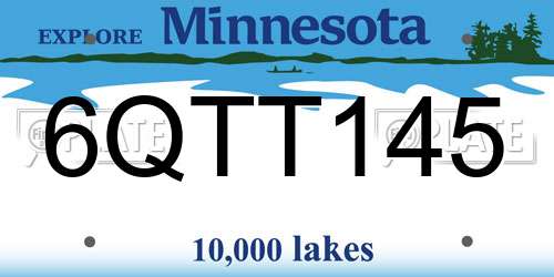 6QTT145 Minnesota License Plate