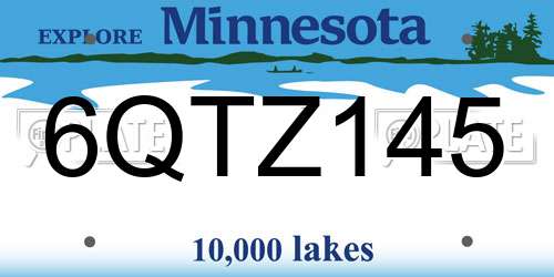 6QTZ145 Minnesota License Plate