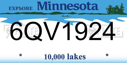 6QV1924 Minnesota License Plate