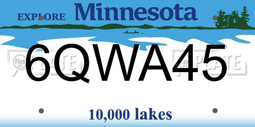 6QWA45 Minnesota License Plate