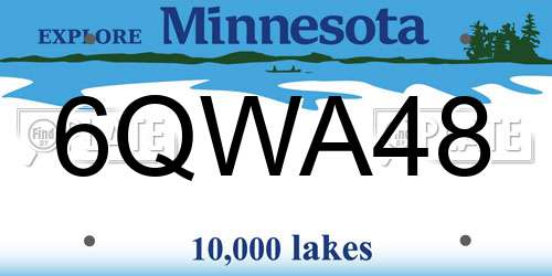 6QWA48 Minnesota License Plate