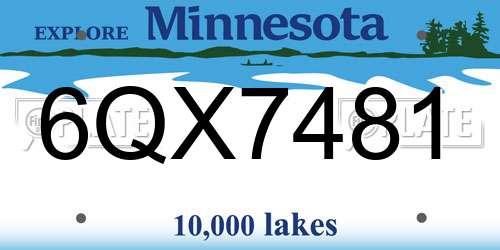 6QX7481 Minnesota License Plate