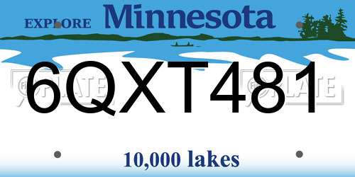 6QXT481 Minnesota License Plate