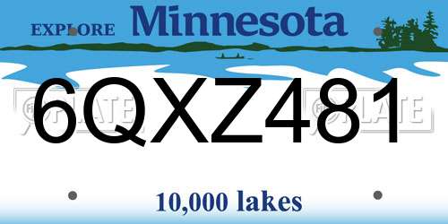 6QXZ481 Minnesota License Plate
