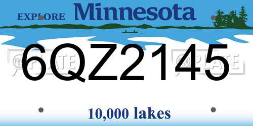 6QZ2145 Minnesota License Plate