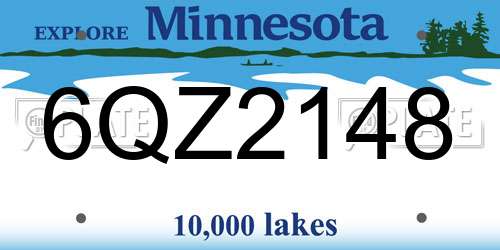6QZ2148 Minnesota License Plate
