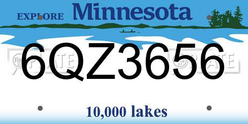 6QZ3656 Minnesota License Plate