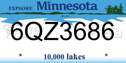 6QZ3686 Minnesota License Plate