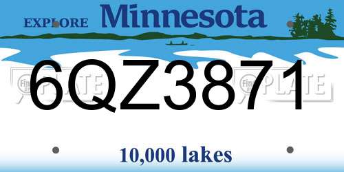 6QZ3871 Minnesota License Plate
