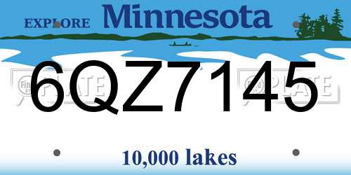 6QZ7145 Minnesota License Plate