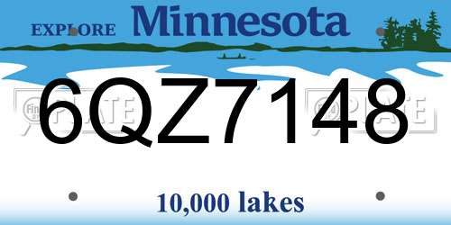 6QZ7148 Minnesota License Plate