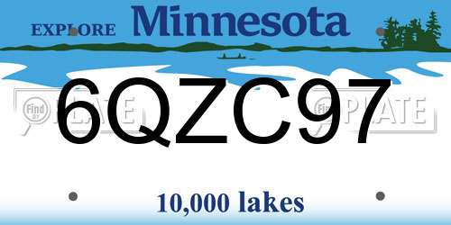 6QZC97 Minnesota License Plate