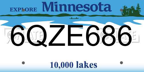 6QZE686 Minnesota License Plate