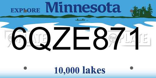 6QZE871 Minnesota License Plate