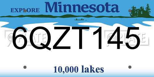 6QZT145 Minnesota License Plate