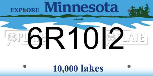 6R10I2 Minnesota License Plate