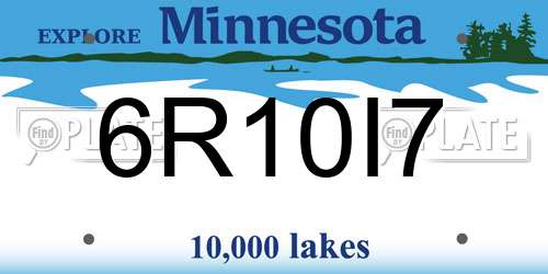 6R10I7 Minnesota License Plate