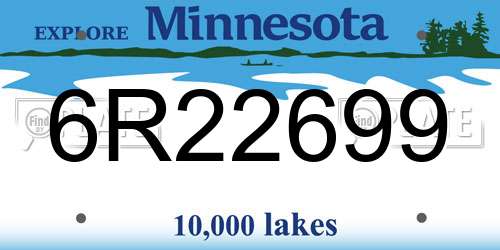 6R22699 Minnesota License Plate
