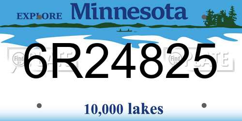 6R24825 Minnesota License Plate