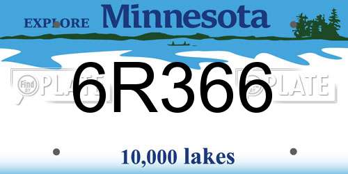 6R366 Minnesota License Plate