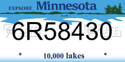 6R58430 Minnesota License Plate