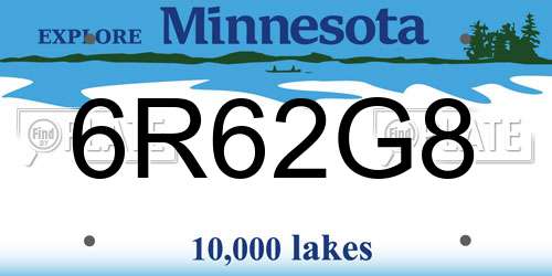 6R62G8 Minnesota License Plate