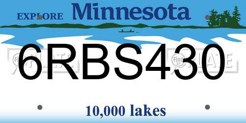 6RBS430 Minnesota License Plate