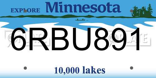 6RBU891 Minnesota License Plate