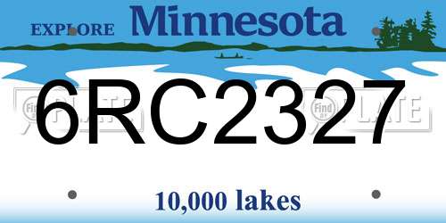 6RC2327 Minnesota License Plate