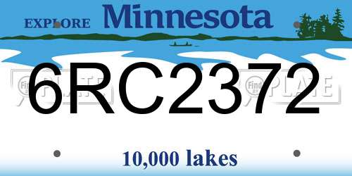 6RC2372 Minnesota License Plate