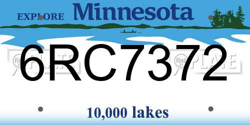 6RC7372 Minnesota License Plate