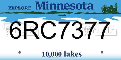6RC7377 Minnesota License Plate