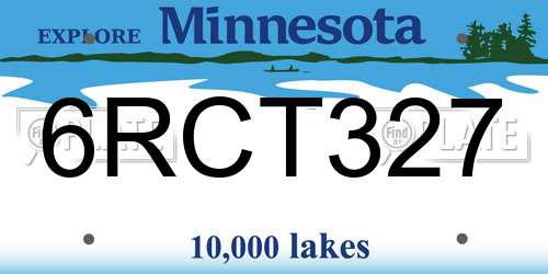 6RCT327 Minnesota License Plate