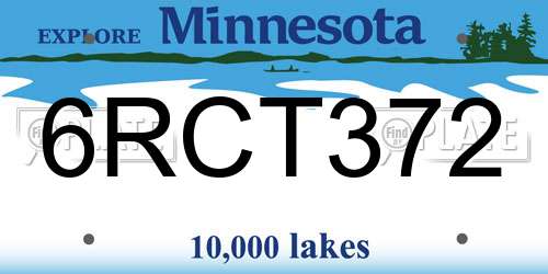 6RCT372 Minnesota License Plate