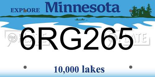 6RG265 Minnesota License Plate