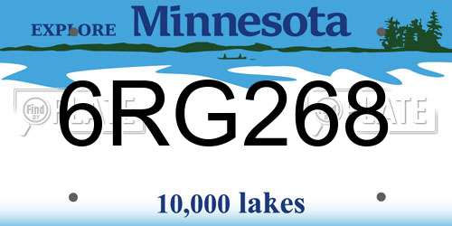 6RG268 Minnesota License Plate