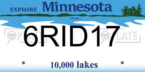 6RID17 Minnesota License Plate