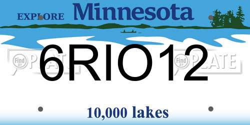 6RIO12 Minnesota License Plate
