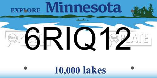 6RIQ12 Minnesota License Plate